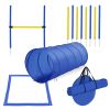 Dog Agility Tools 4PCS Set PE Jumps Stop Box Outdoor Training Equipment Blue Yellow