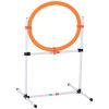 Dog Agility Training Jump Ring Tire Hoop Set Hurdle Bar Speed Equipment White Orange