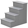 Pet Stairs Small Dog Steps for Couch Bed with Cushioned Cover Grey