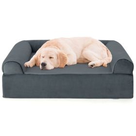 40" Orthopedic Dog Sofa Dog Bed Memory Foam Pet Bed Pet Sofa with Headrest for Large Dogs