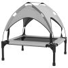 elevElevated Dog Bed with Canopy, Raised Outdoor Pet Bed for Camping with Washable Breathable Mesh, 30" x 24" x 27"
