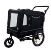 Extra Large 2-in-1 Bike Trailer & Push Cart for Pets - Detachable Bike Hitch & Push Handle Included - All-Terrain Wheels, Quick Release Wheel