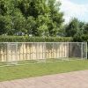 Dog Cage with Doors Gray 32.8'x6.6'x4.9'Galvanized Steel