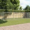 Dog Cage with Door Gray 19.7'x6.6'x4.9'Galvanized Steel