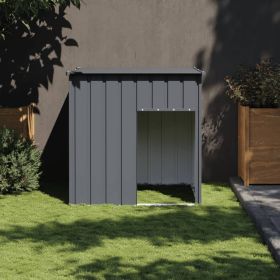 Dog House with Roof Anthracite 43.3x40.6x42.9" Galvanised Steel