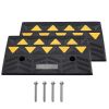 Rubber Curb Ramp 2 Pack, 5" Rise Height Heavy-Duty 33069 lbs/15 T Capacity Threshold Ramps, Driveway Ramps with Stable Grid Structure for Cars
