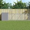 Dog House with Run Light Gray 43.3"x239.8"x43.3" Galvanized Steel
