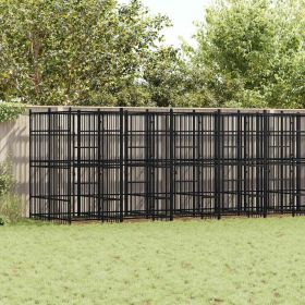 Outdoor Dog Kennel Steel 178.6 ftÂ²