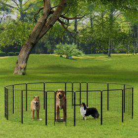 Dog Playpen, 40 Inch 16 Panels Puppy Playpen, Dog Exercise Pen for Large/Medium/Small Dogs, Foldable Dog Pen with Doors for RV, Camping, Yard