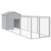 Dog House with Roof Light Gray 46.1"x159.4"x48.4" Galvanized Steel