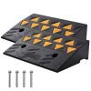 Rubber Curb Ramp 2 Pack, 5" Rise Height Heavy-Duty 33069 lbs/15 T Capacity Threshold Ramps, Driveway Ramps with Stable Grid Structure for Cars