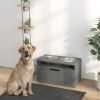 Elevated Dog Bowls, Large Breed Raised Dogs Bowl Stand with 2 Stainless Steel Bowls, Storage Drawer and Slow Feeder Mat