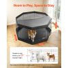 Dog Playpen 30 Inch 8 Panels Exercise Pen with Top Cover & Bottom Pad, Indoor Foldable Metal Pet Fence with Door