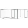Dog Cage with Doors Gray 13.1'x6.6'x4.9'Galvanized Steel