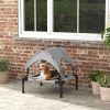 elevElevated Dog Bed with Canopy, Raised Outdoor Pet Bed for Camping with Washable Breathable Mesh, 30" x 24" x 27"