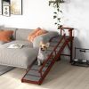 Wooden Dog Ramp with Removable Guardrails, Non-Slip Surface, 73" Long, Brown
