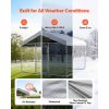 Outdoor Dog Kennel, 6.56 x 6.56 x 5.25 ft Large Dog Kennel with Secure Lock, Outside Dogs Enclosures with UV-Resistant & Waterproof Roof Cover