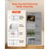 Dog Playpen 24 Inch 8 Panels Heavy Duty with Top Cover & Bottom Pad, Indoor Foldable Metal Exercise Pen Pet Fence with Door