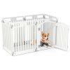 6-Panel HDPE Dog Playpen - Convertible Design (Playpen/Fence), Lockable Door, Suction Cups + Ground Stakes