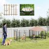 Large Outdoor Dog Kennel with Rotating & Adjustable Height Bowls, Waterproof & UV-Resistant Canopy, 11.3' x 4.7' x 5.1'