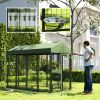 Outdoor Dog Kennel with Rotating Bowl Holders, Walk-in Pet Playpen with Waterproof Cover, 8' x 4' x 6', Green