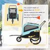 2-in-1 Large Dog Bike Trailer & Stroller Combo with Safety Hitch Quick-release Wheels Foot Support Pet Bicycle Cart