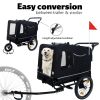 Extra Large 2-in-1 Bike Trailer & Push Cart for Pets - Detachable Bike Hitch & Push Handle Included - All-Terrain Wheels, Quick Release Wheel