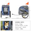 Pet Bike Trailer for Dogs Blue/Grey Cart with Off-Road Wheels 3 Entrances & Mesh Screen for Safe Travel