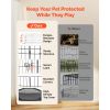 Dog Playpen 30 Inch 8 Panels Exercise Pen with Top Cover & Bottom Pad, Indoor Foldable Metal Pet Fence with Door