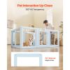 Dog Whelping Box, 76x49x30 in Plastic Dog Whelping Pen for Large Sized Dogs, Waterproof Puppy Playpen with Transparent Windows & Door Lock