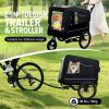 Extra Large 2-in-1 Bike Trailer & Push Cart for Pets - Detachable Bike Hitch & Push Handle Included - All-Terrain Wheels, Quick Release Wheel