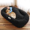 Human Dog Bed, Large Size Fits You and Pets, Washable Faux Fur Dog Bed for People Doze Off, Napping Orthopedic Dog Bed, Present Plump Pillow, Blanket