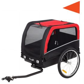 Dog Bike Trailer, Pet Cart Bicycle Carrier with 20" Air Tires, Quick-Release Wheels, Reflectors, Flag (title: default title)