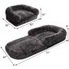 71"x43"x9" Dog Beds for Large Dogs, Foldable Plush Washable Dog Bed for People Doze Off, Orthopedic Dog Beds for Humans Size