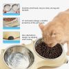 Macaron Pink Dual Stainless Steel Pet Bowls, 600ml Each, Non-Slip, Dishwasher Safe for Small-Medium Pets