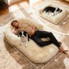 71"x43"x9" Dog Beds for Large Dogs, Foldable Plush Washable Dog Bed for People Doze Off, Orthopedic Dog Beds for Humans Size